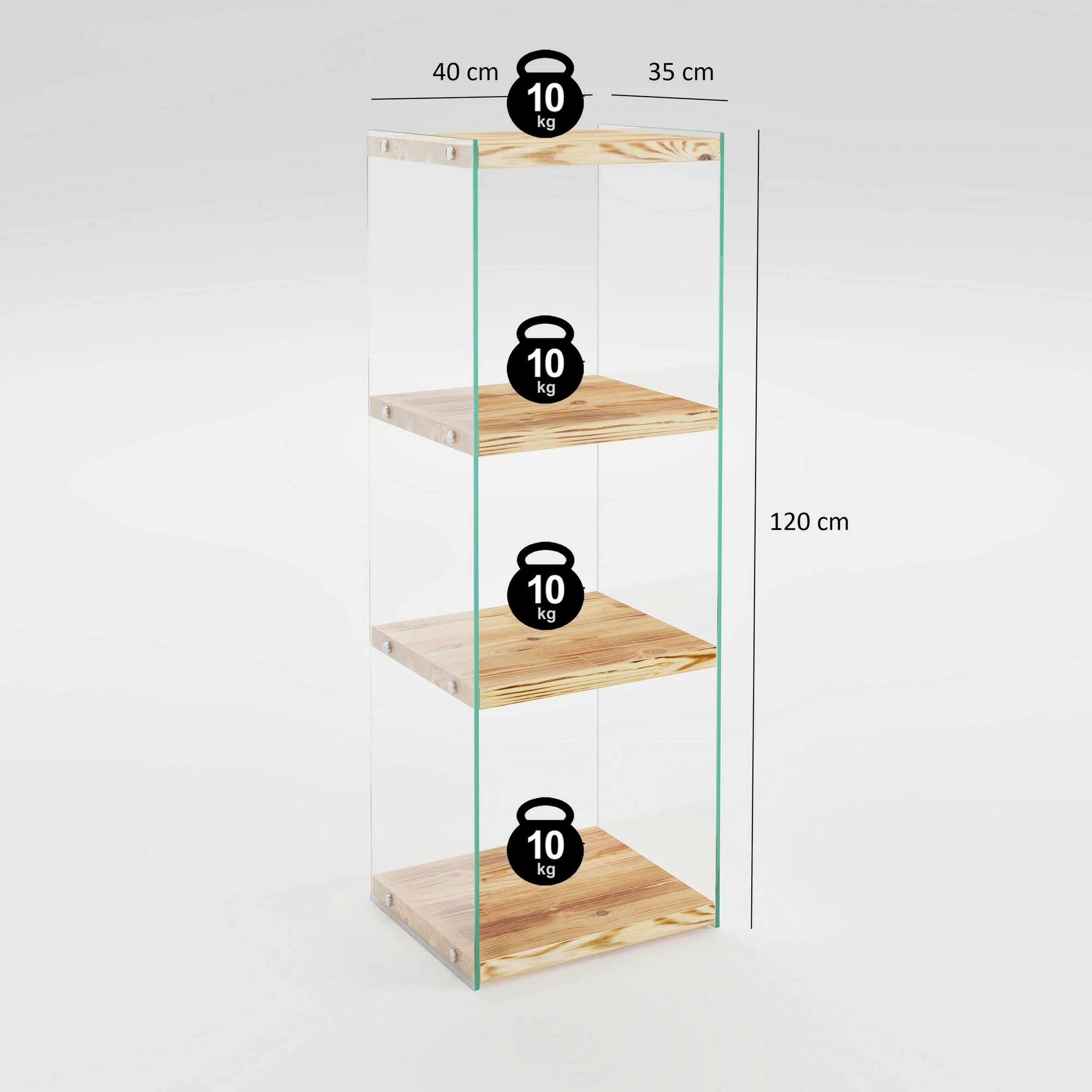 Raft librash Hanah Home, Niagara R303, dru i fortë pishe, ngjyrë lisi, 40x120x35 cm