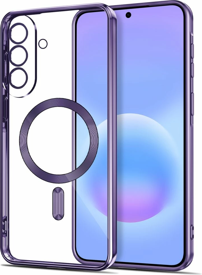 Mbështjellës Tech-Protect MagFlex MagSafe për Samsung Galaxy A37 5G, unazë magnetike, kornizë fleksibile, Transparent vjollcë, 1x