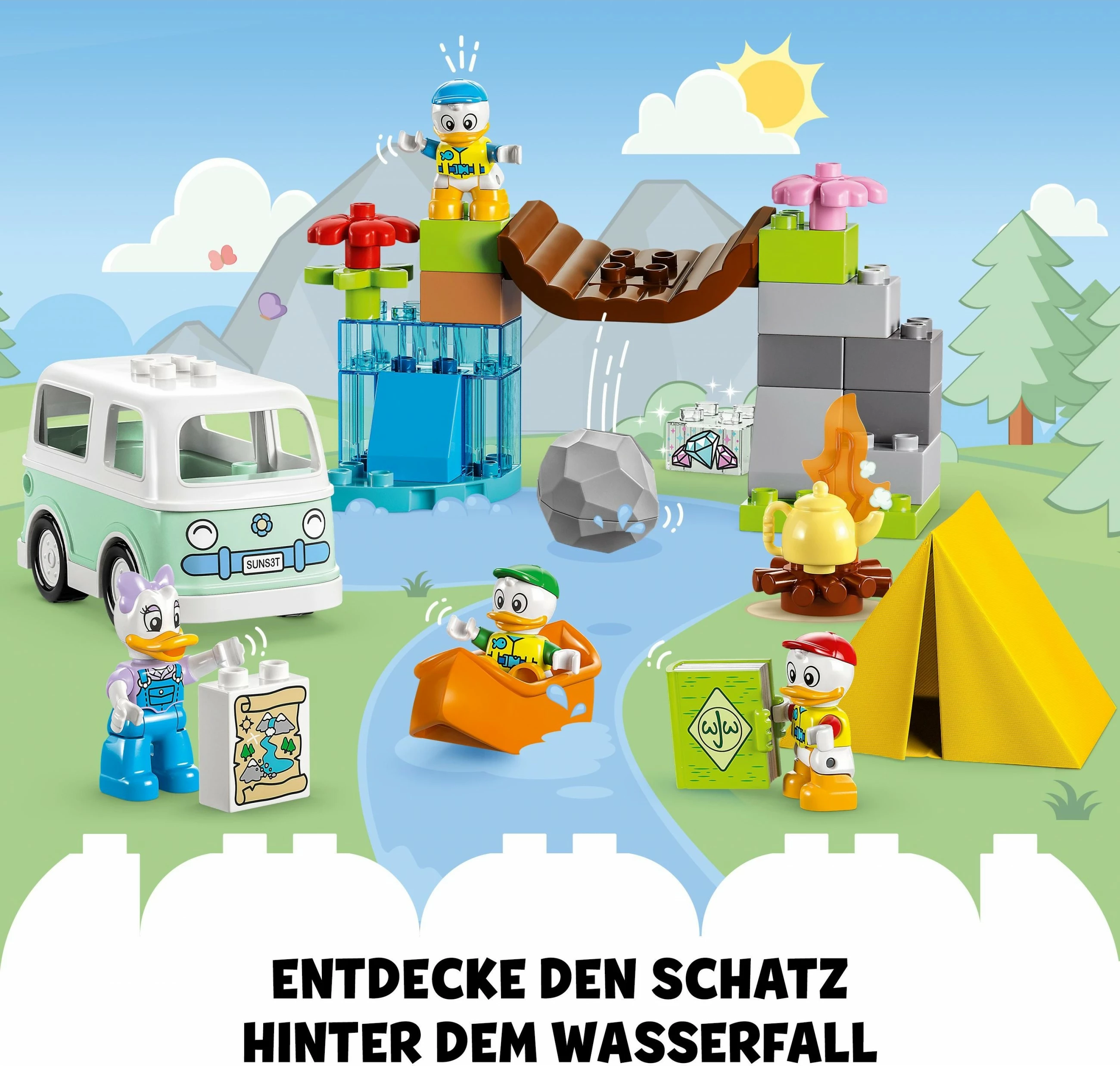 Set ndërtimi LEGO DUPLO Disney Camping Adventure, 37 pjesë, shumëngjyrësh
