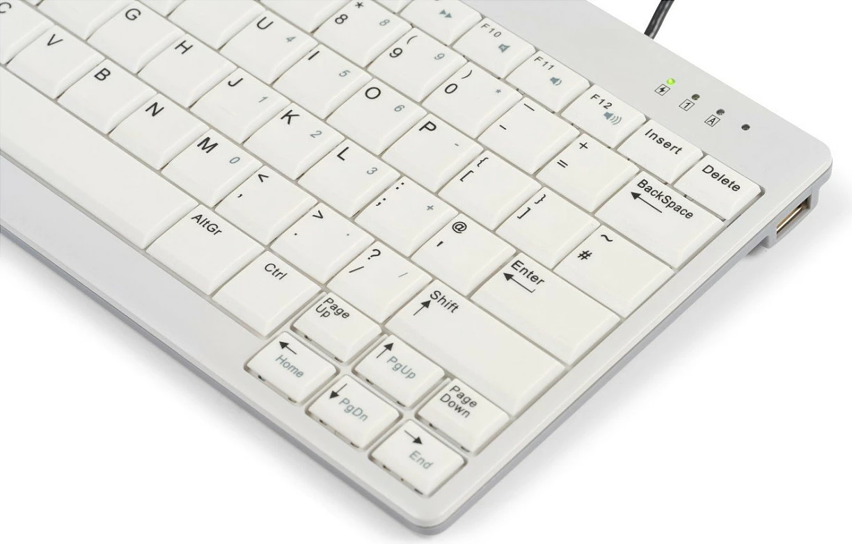 Tastierë BakkerElkhuizen UltraBoard 950 V2, USB, kompakte pa numpad, UK QWERTY, e bardhë