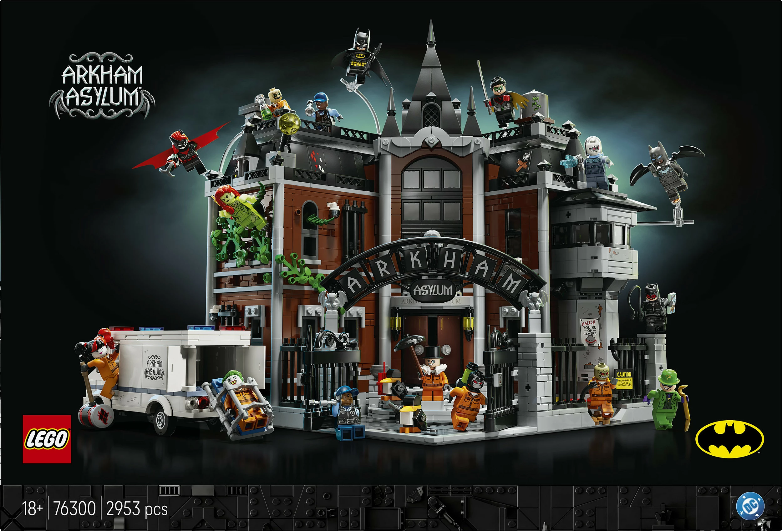 Set ndërtimi LEGO DC 76300 Batman Arkham Asylum, 2953 copë, shumëngjyrësh