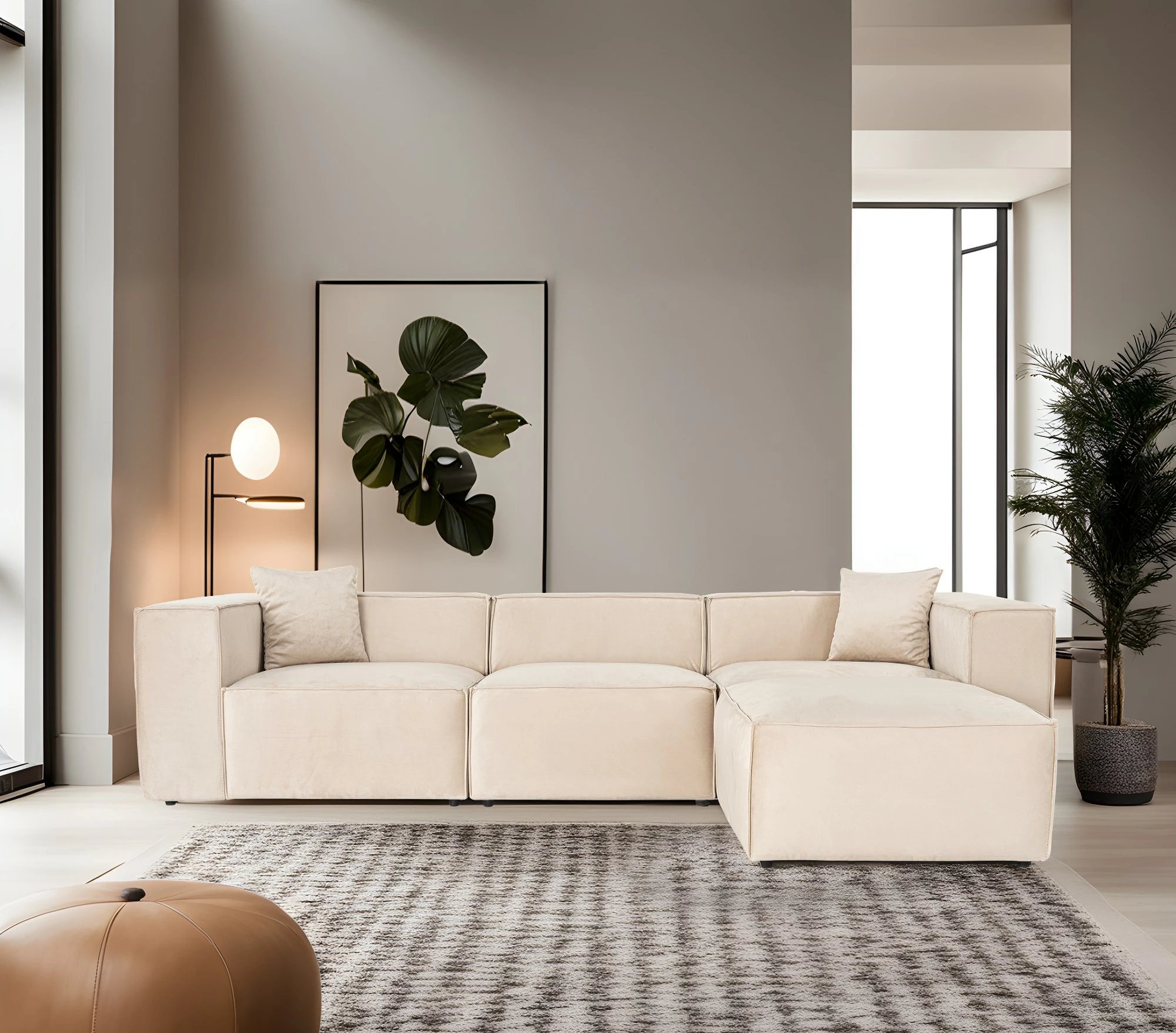 Këndare Lora, krem, Atelier del Sofa (L1-O1-1R-POUFFE)