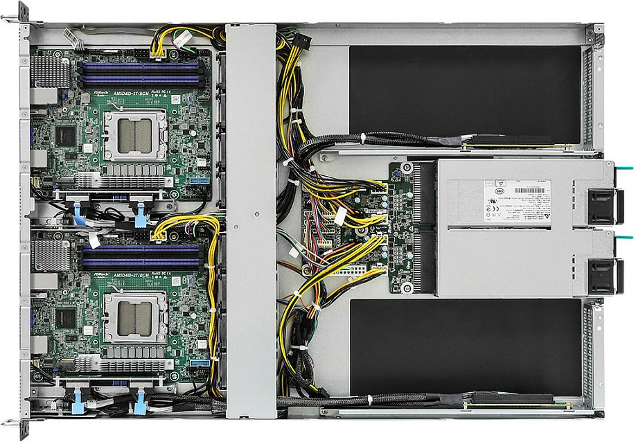 Server barebone ASRock 1U2N2G-AM5/2T, Rack 1U, Socket AM5 (LGA1718), DDR5, 2x10GbE, IPMI, argjendtë