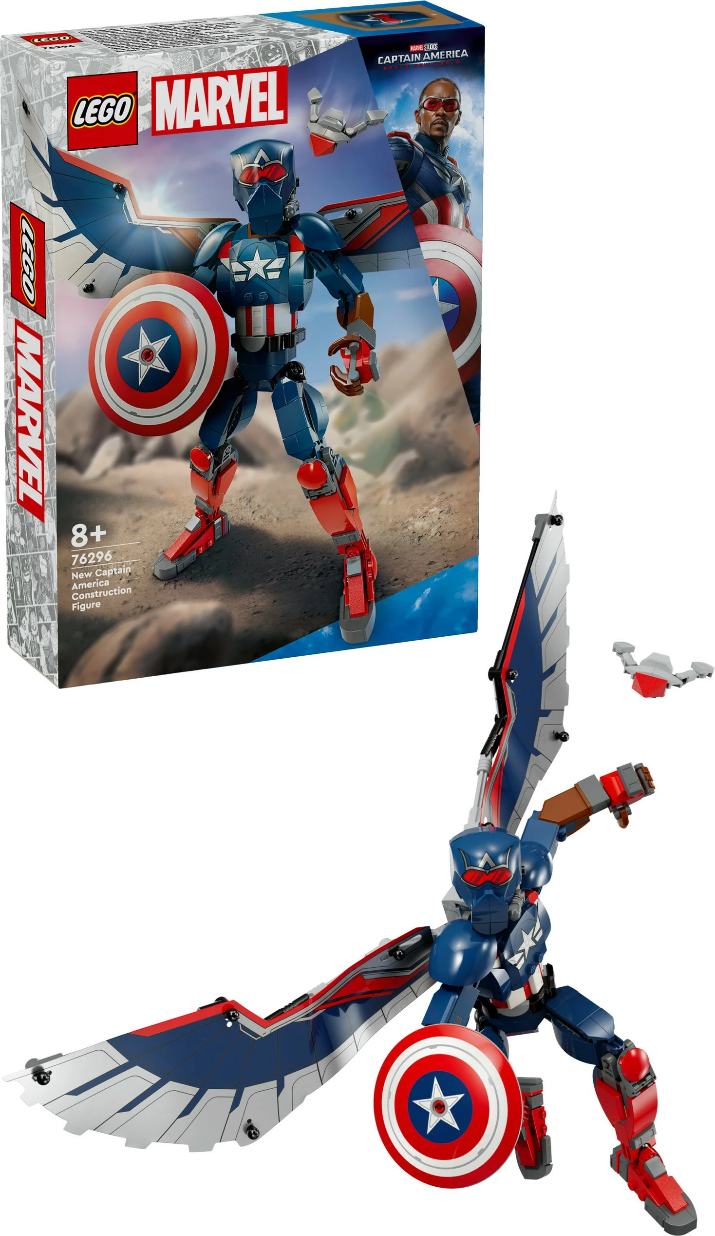 Set ndërtimi LEGO Marvel 76296 New Captain America, shumëngjyrësh