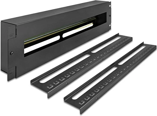 Panel me shinë DIN DeLOCK, 19", 3U, metal, i zi