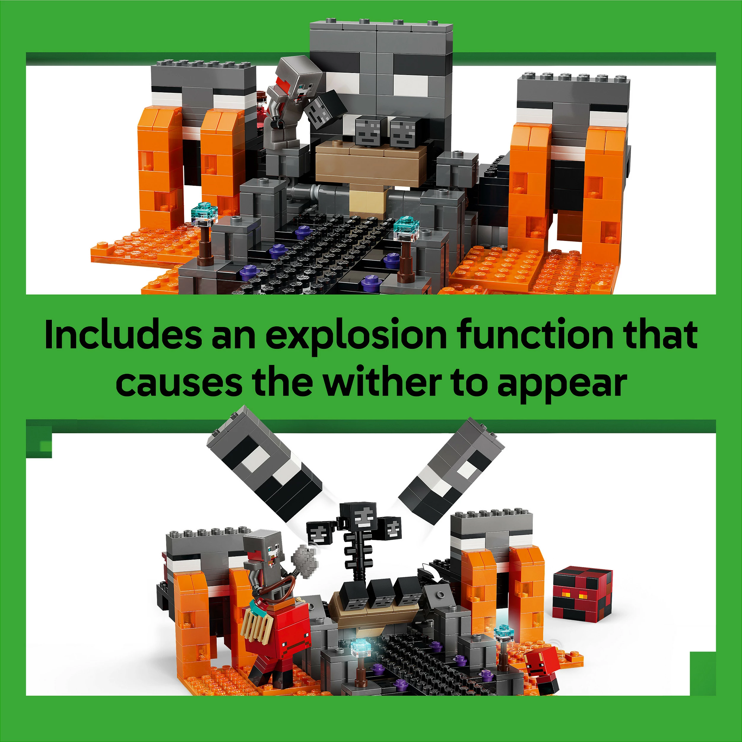 Set ndërtimi LEGO Minecraft Wither Battle 21590, 494 copë, 7 figura, shumëngjyrësh