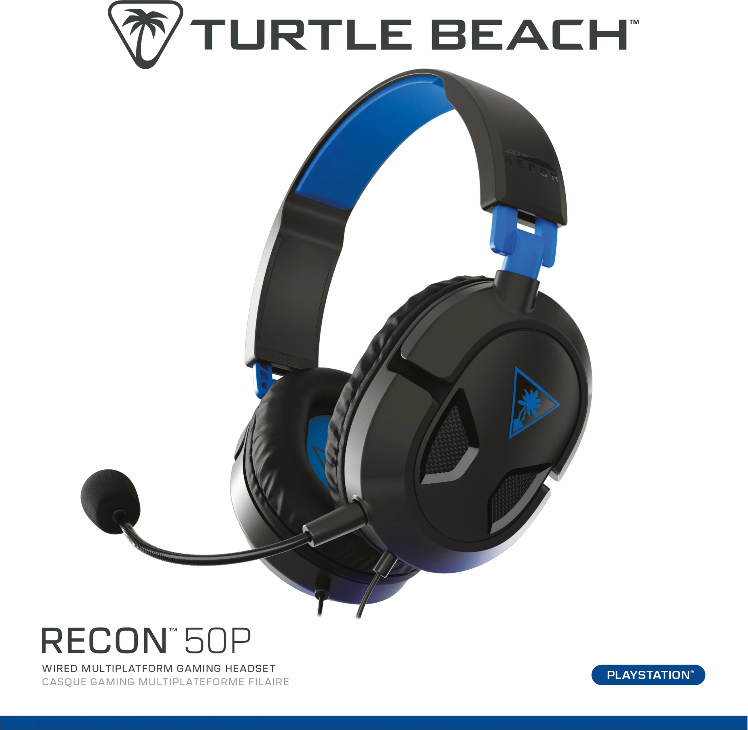 Headset Turtle Beach Recon 50, gaming, me kabllo, PS4/PS5, e zezë/e kaltër