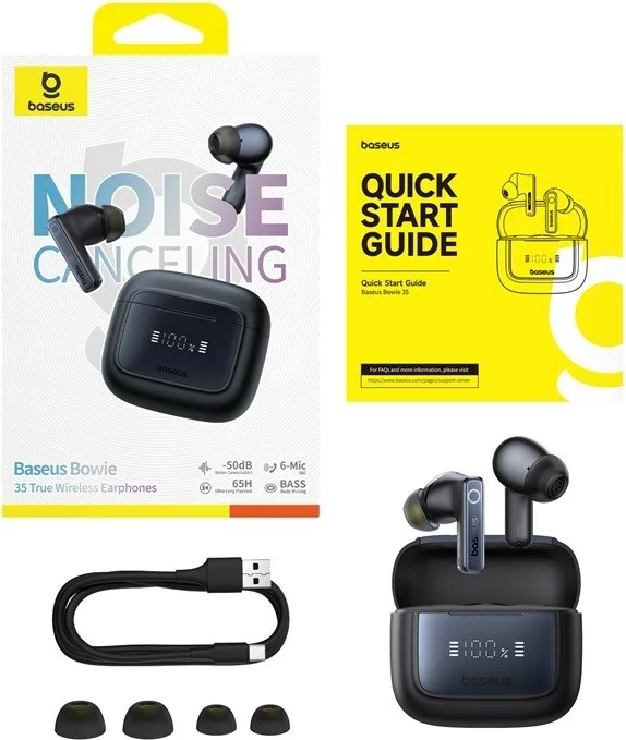 Kufje Baseus Bowie 35 TWS Bluetooth me anulim zhurme, In-ear, Zezë