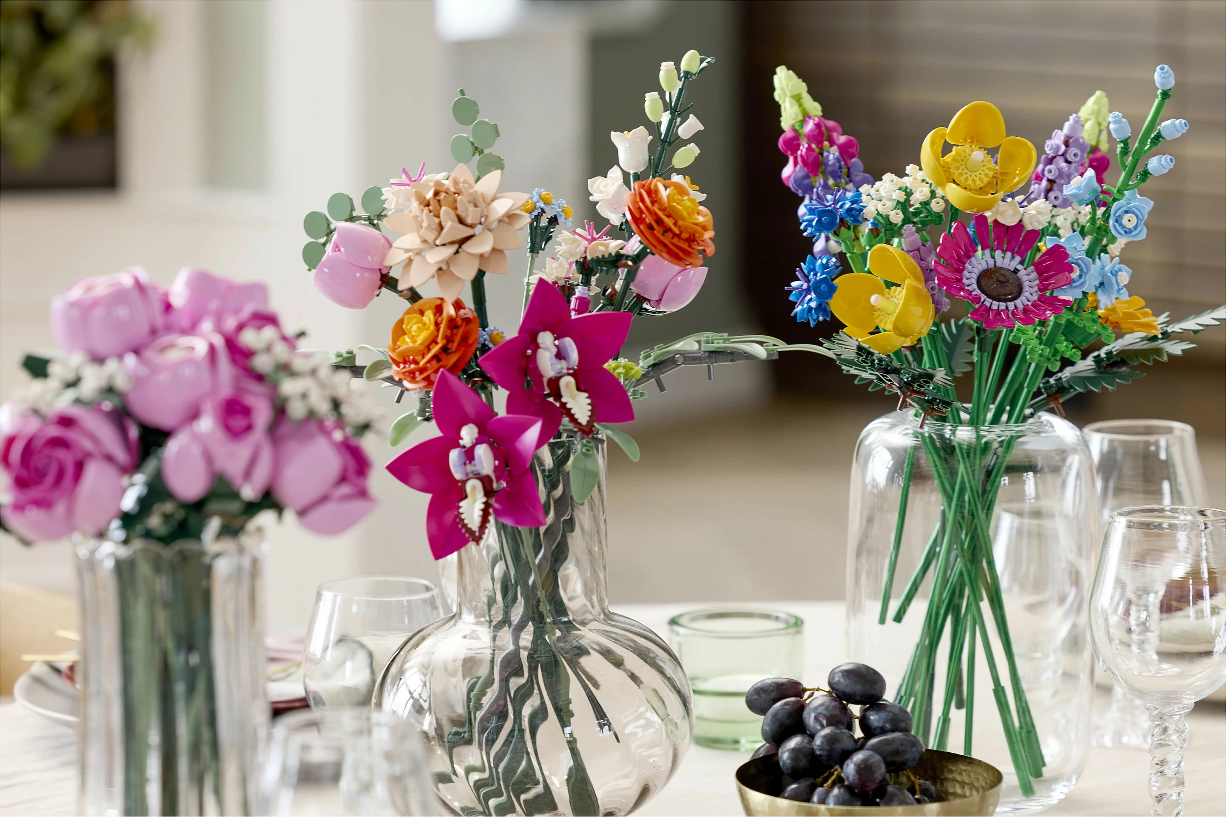 Set ndërtimi LEGO Botanicals 10374 Buqetë Trëndafilash Roze, 789 copë, 18+, multikolor