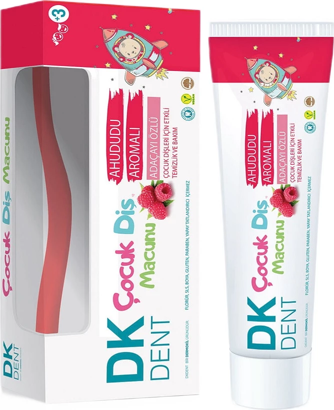 Set pastë dhëmbësh dhe furçë për fëmijë Dermokil DK Dent Raspberry 50ml