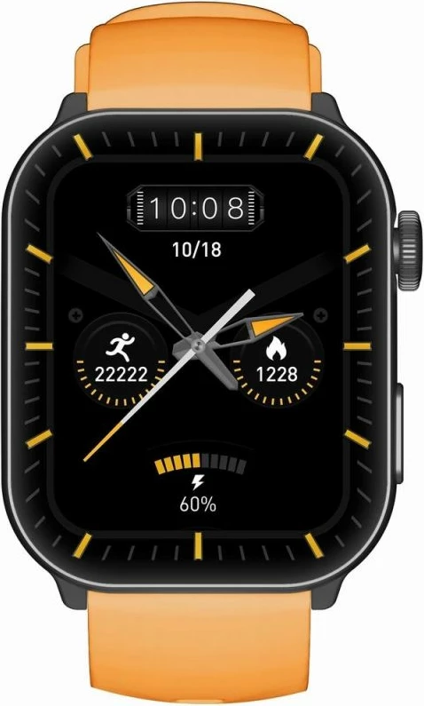 Smartwatch për meshkuj Gravity, portokalli e zezë