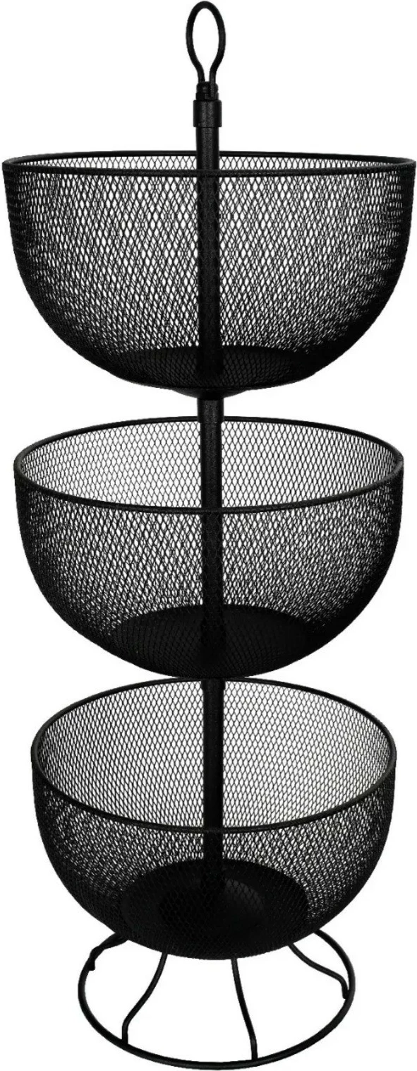 Set shporta metalike, ngjyrë e zezë, Hermia, Bayev (3 copë)