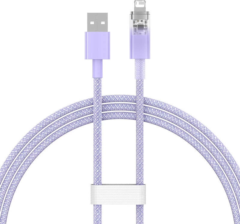 Kabllo karikimi e shpejtë Baseus Explorer Series USB-A në Lightning, 1m, vjollcë