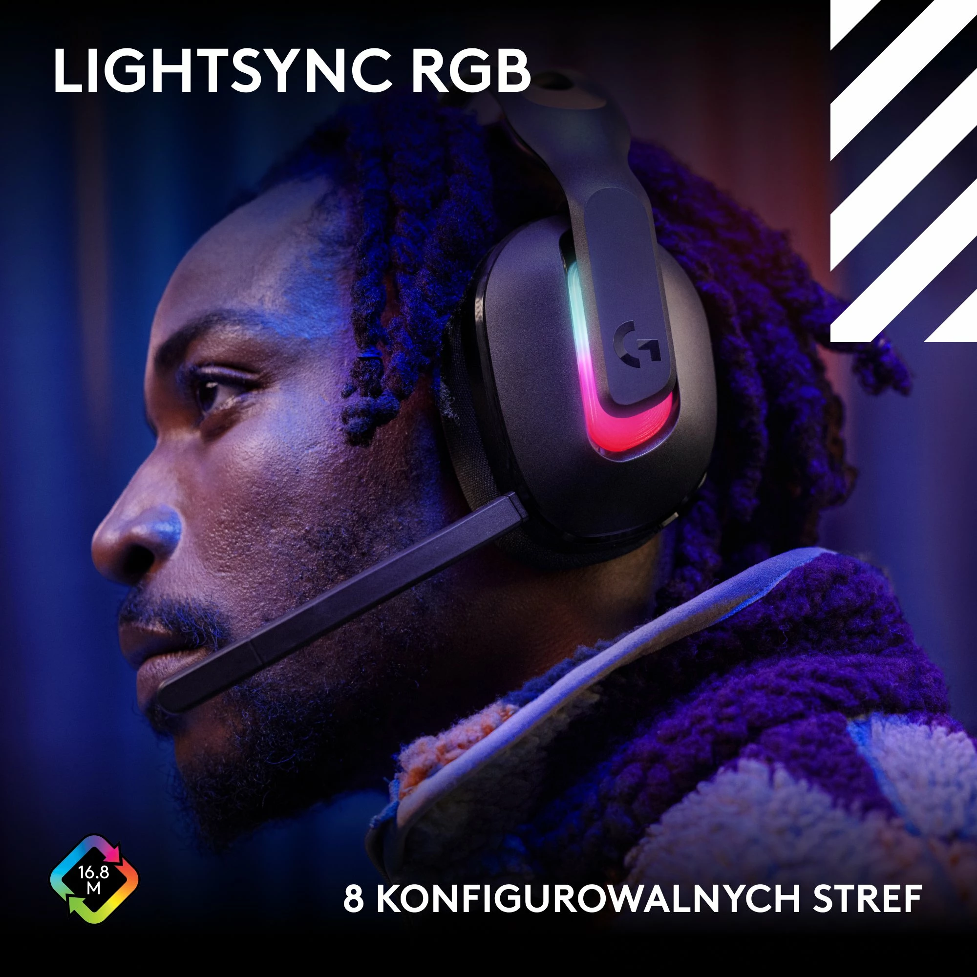 Kufje gaming Logitech Astro A20 X (939-002247), pa kabllo LIGHTSPEED 24-bit, USB-C, RGB, 40mm, me mikrofon, e zezë