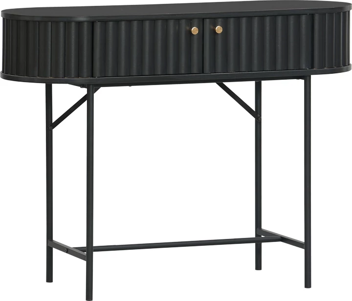 Konsol Zakro, MDF-metal, ngjyrë e zezë, 100x35x75cm