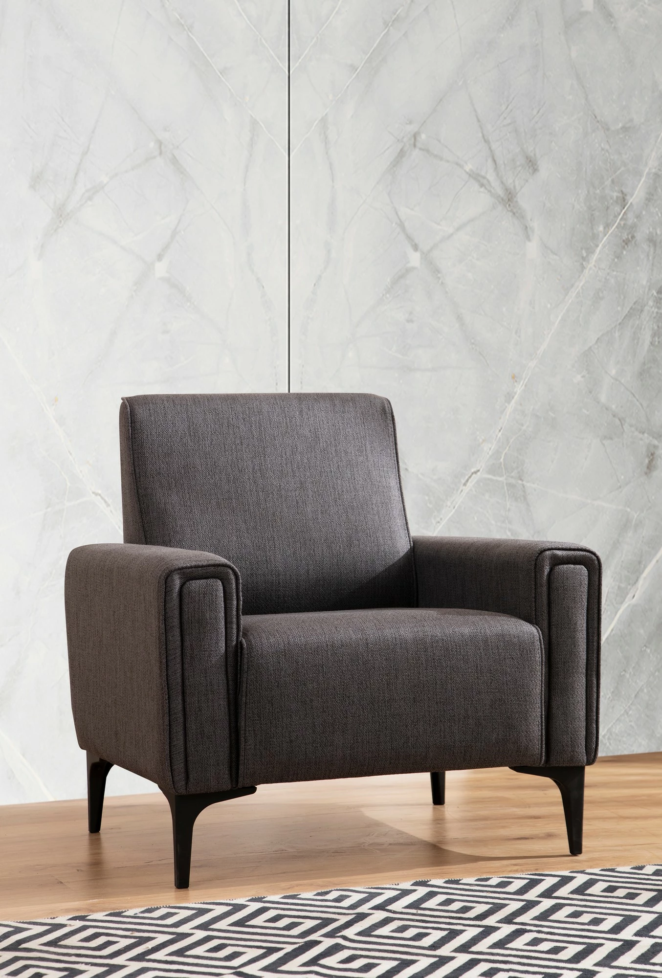Karrige një vendëshe Atelier del Sofa, Horizon, ngjyrë gri e errët