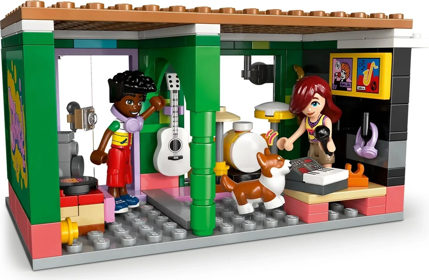 Set LEGO Friends Music Store & Apartment 42653, 3 minifigura, për fëmijë 7+