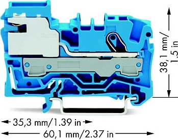 Klemë ndarëse N 1-përçues WAGO 2006-7114, 6 mm², Push-in CAGE CLAMP, 250 V, blu