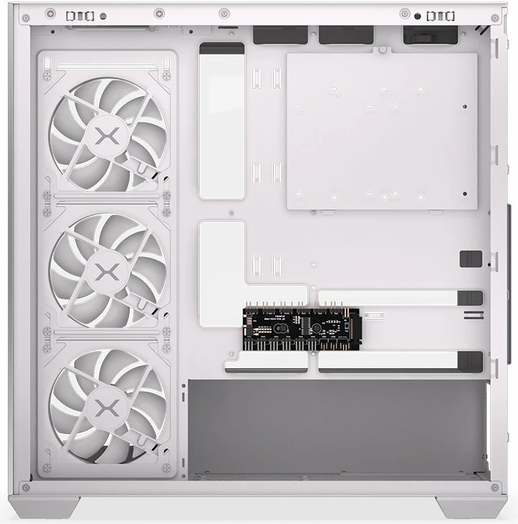 Kasë Krux Exo RGB KRXD009 Midi Tower, ATX/mATX/Mini-ITX, x4 120mm ARGB fan, x2 USB 3.0 + USB-C, e bardhë