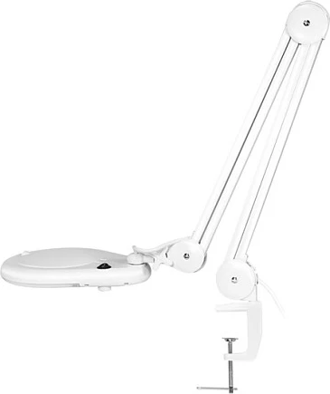 Lampë zmadhimi LogiLink, me kapëse tavoline, 5 dioptri, 56 LED 9W, e bardhë
