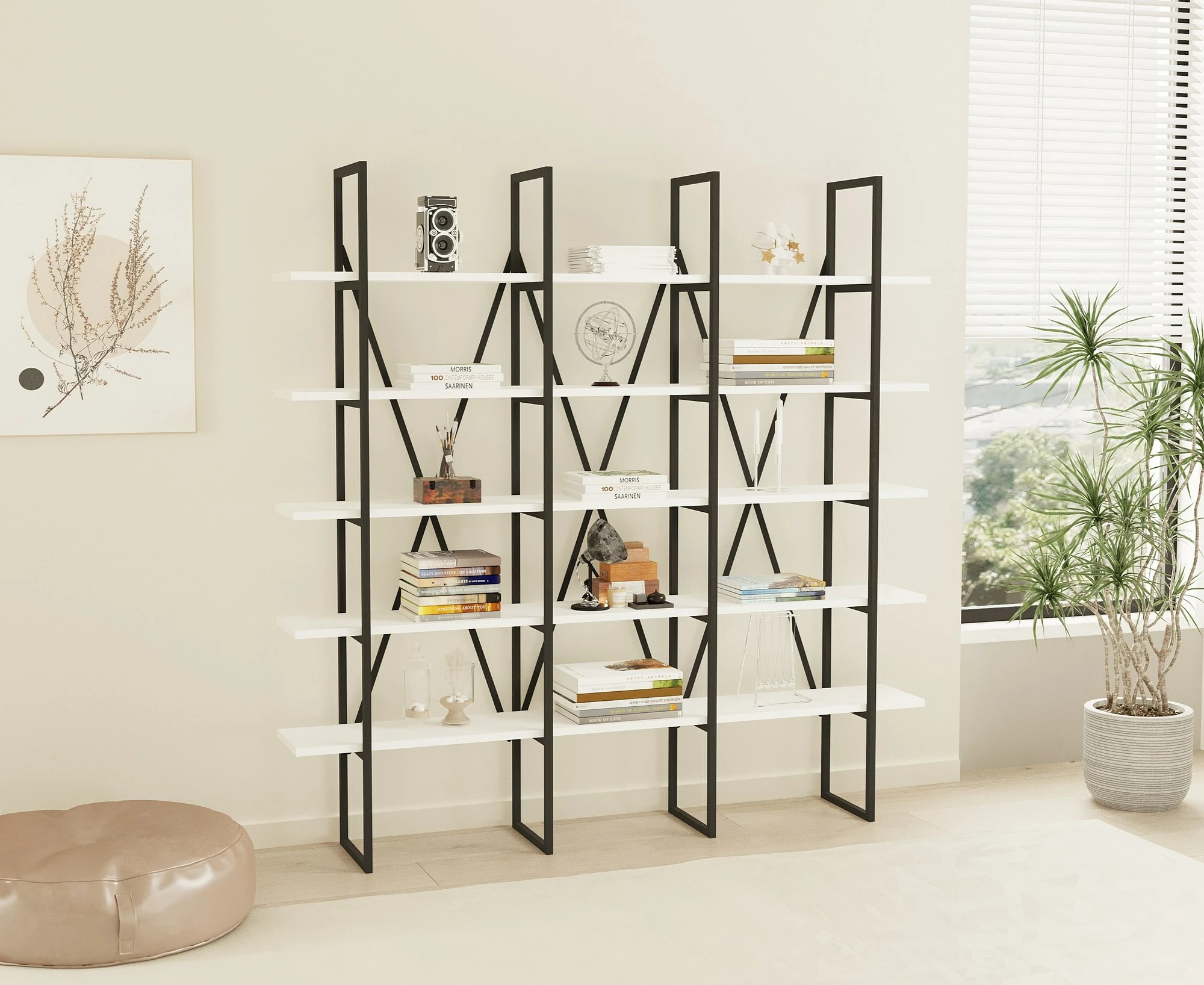 Raft librash Hanah Home, Beylerbeyi, i bardhë e i zi