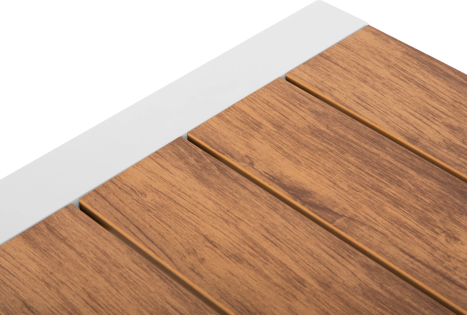 Tavolinë ngrënieje për jashtë GOYA, alumini, ngjyrë e bardhë & sipërfaqe tavoline polywood, 160x80x75 cm