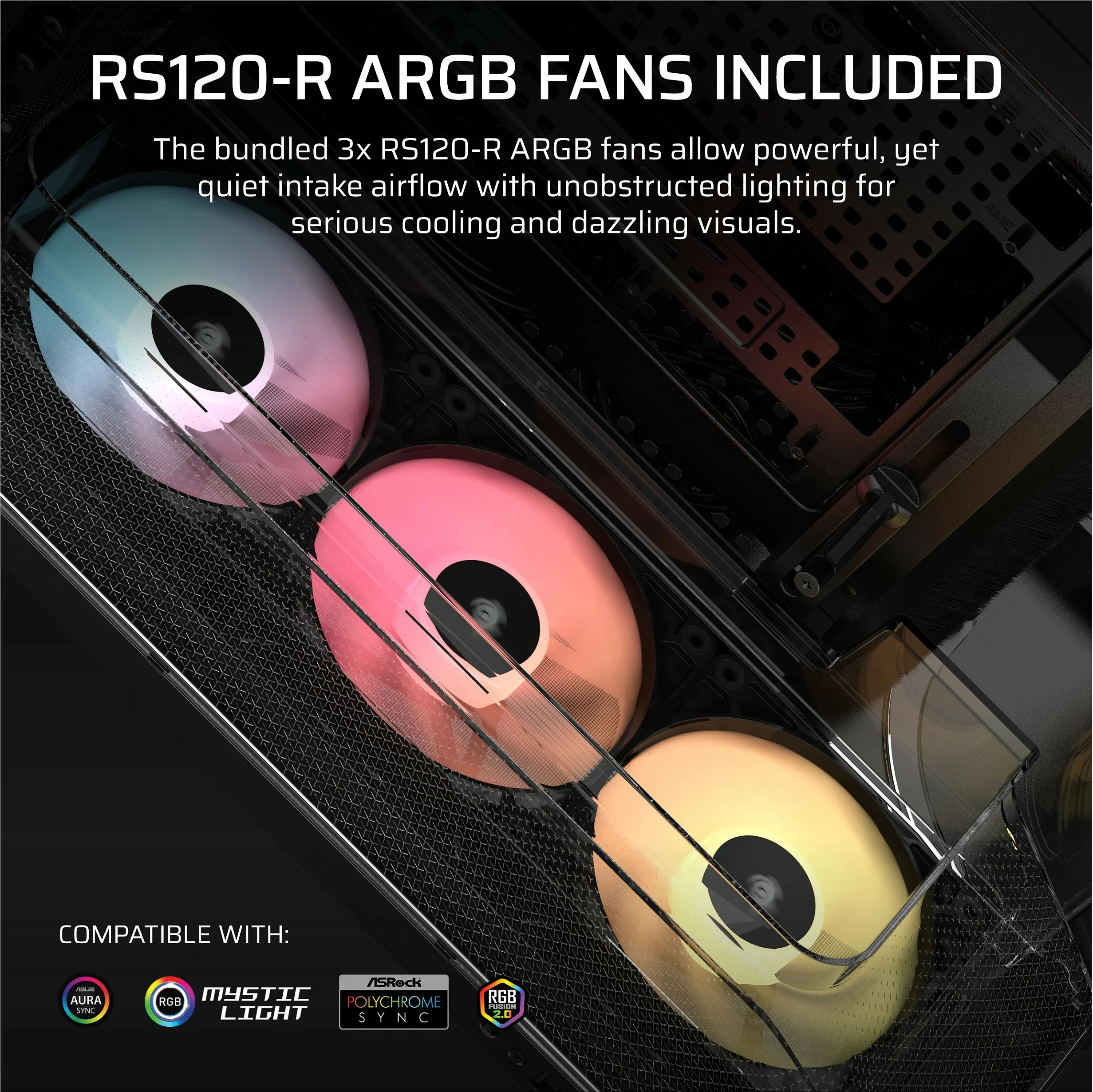 Kasë Corsair Air 5400 RS-R ARGB, Midi Tower ATX, e zezë
