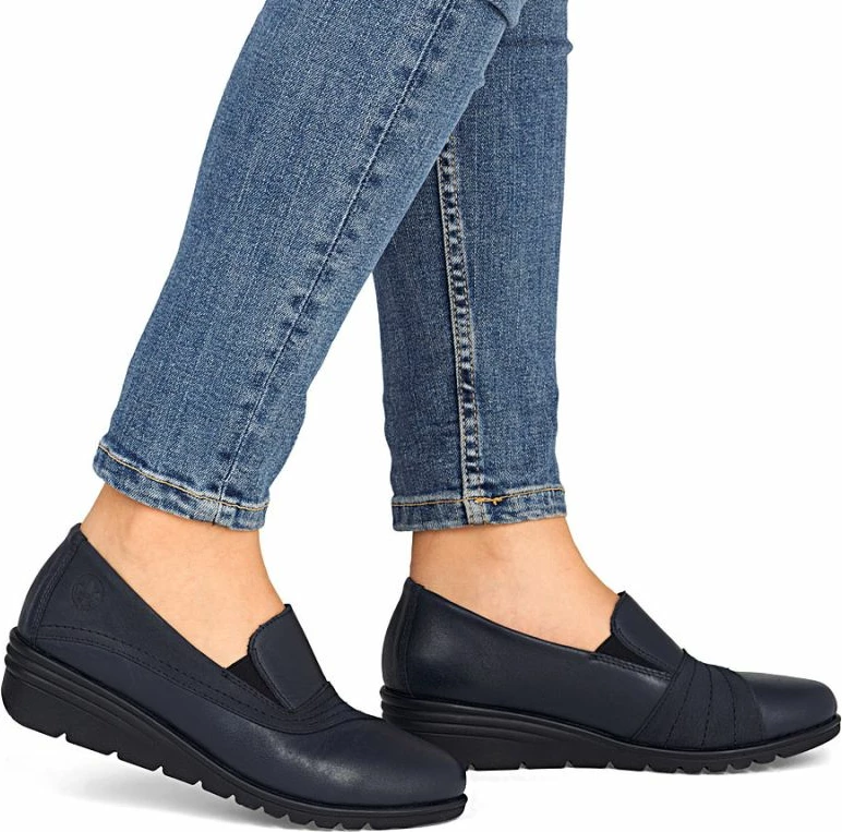 Këpucë me take për femra Rieker, navy blue
