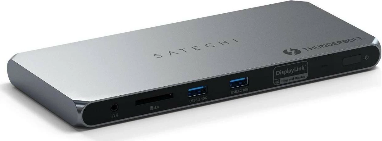 Docking station Satechi Thunderbolt 4, 2x USB-A, 2x HDMI, Ethernet, ngjyrë argjendi
