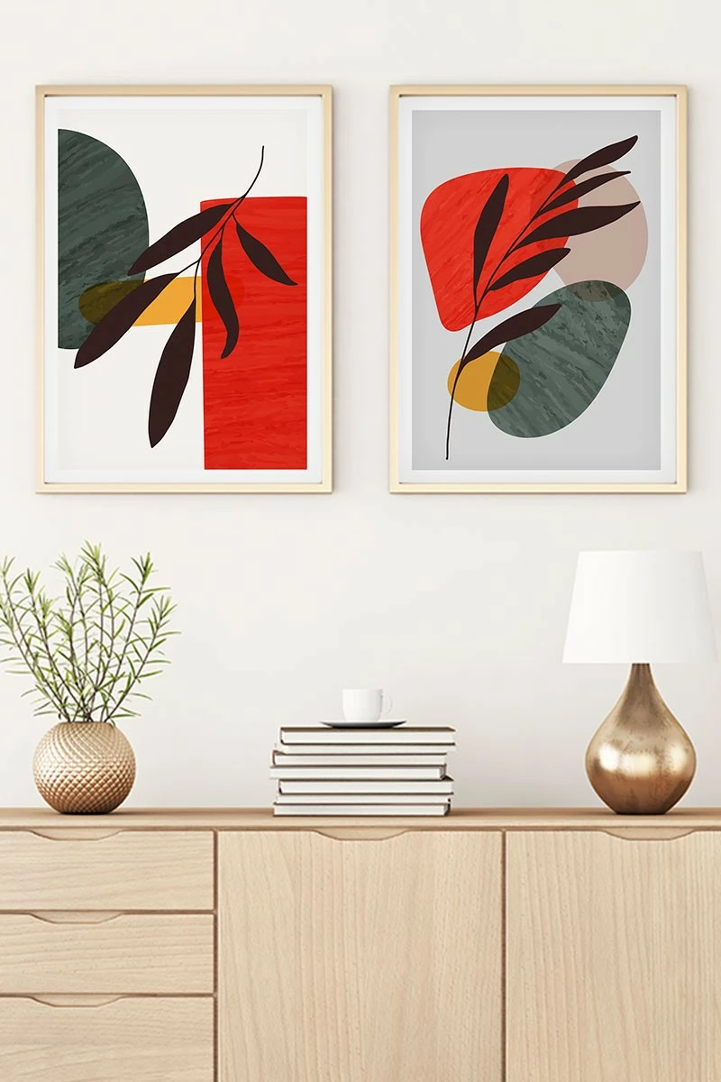 Pikturë dekorative me kornizë MDF (2 copë), Wallity, Huhu44, 70x50