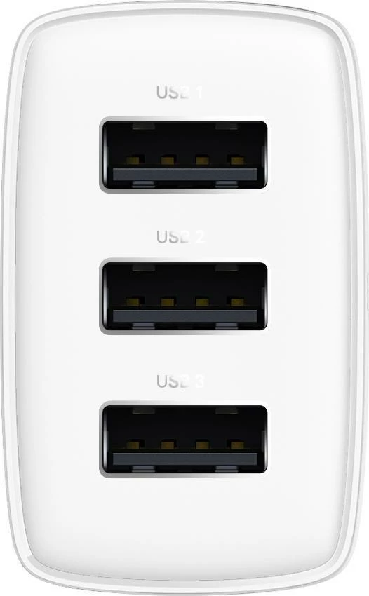Karikues muri Baseus CCXJ020102 3x USB-A 17W 3.4A, i bardhë, 1 copë