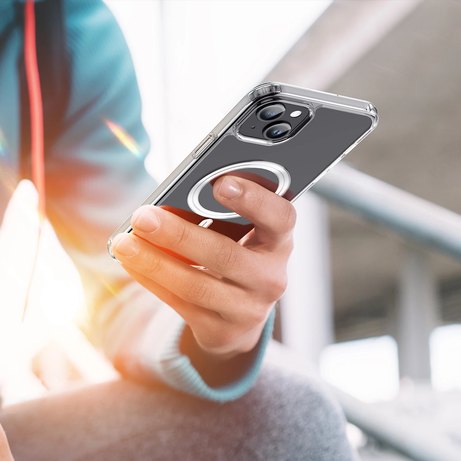 Mbështjellës Dux Ducis Clin për iPhone 15 Plus, MagSafe, Transparent