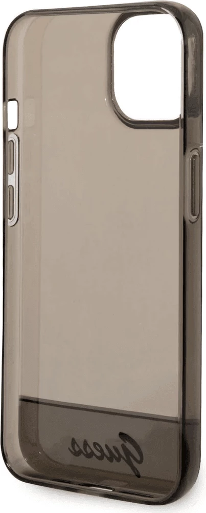 Mbështjellës Guess GUHCP14MHGCOK për iPhone 14 Plus, silikon, i errët transparent