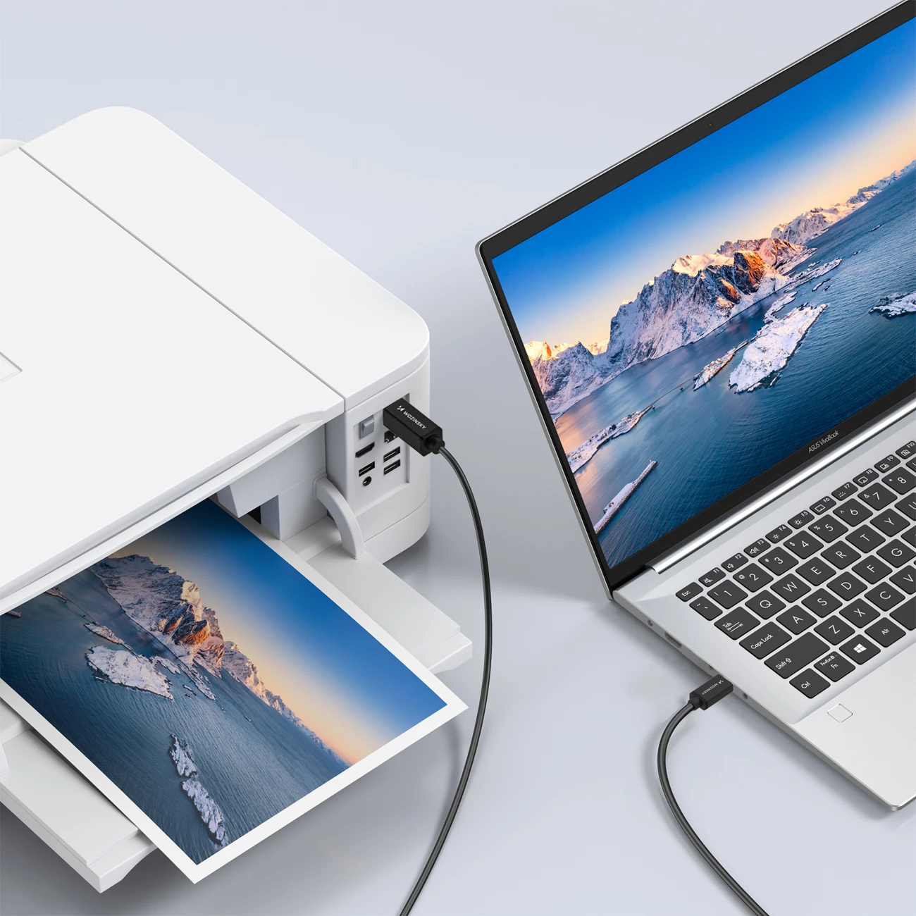 Kabllo, Wozinsky, WKDDY2S, USB‑C në USB‑B, 2 m, USB 2.0 480 Mb/s, e zezë