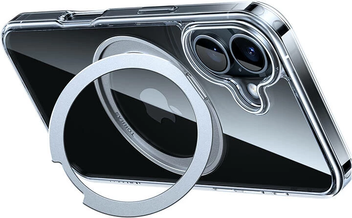 Mbështjellës Torras Ostand Pro për iPhone 16, transparent