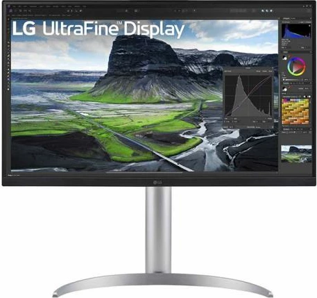 Monitor, LG, UltraFine 27UQ850V-W 27UQ850VW (27UQ850V-W.AEU), 27 inç 4K, argjendtë, e zezë, e bardhë