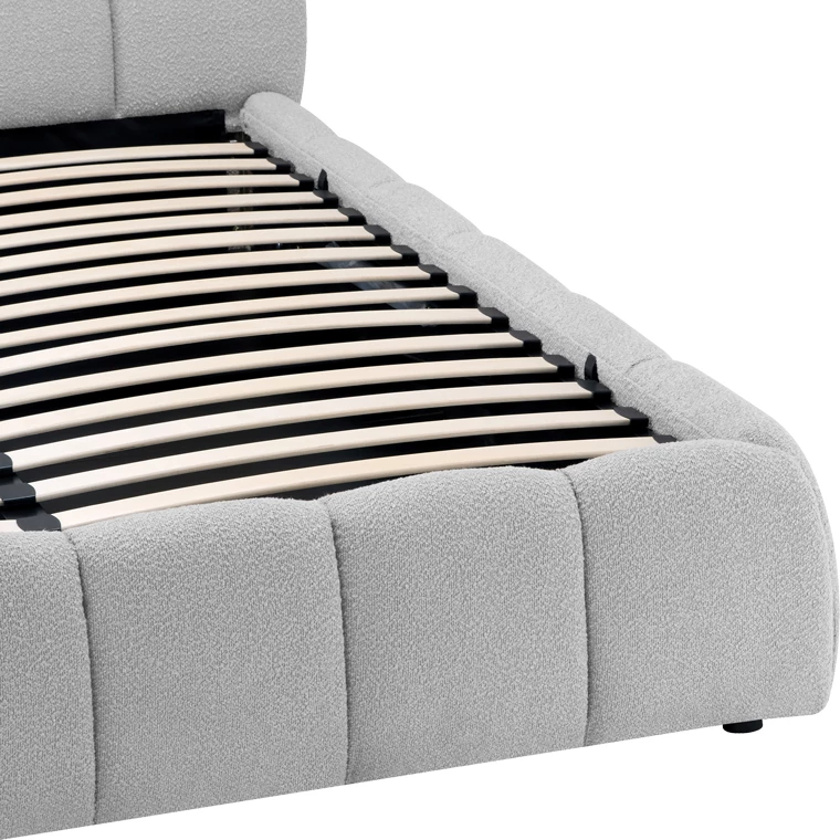 Krevat Jeby me hapësirë për depo, stof gri, 160x200cm