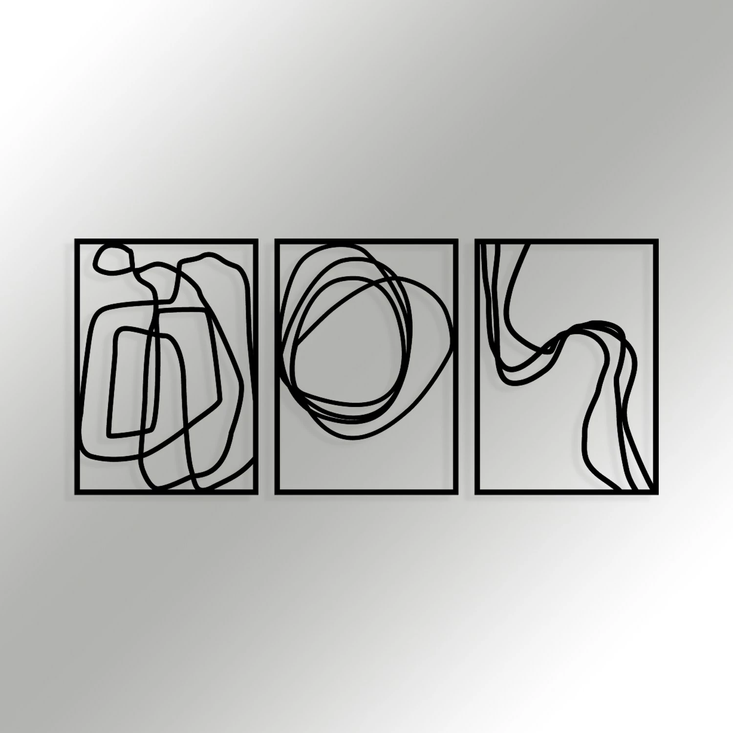 Aksesor dekorativ metalik për mur, Wallity Achermus, ngjyrë e zezë, 120x54cm