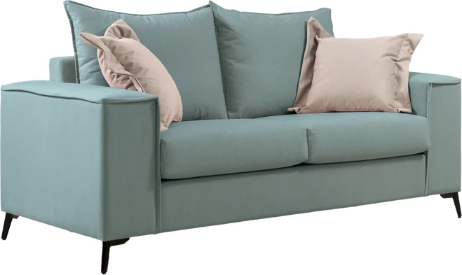 Set divanësh Verona 2 copë, pëlhurë mente me jastëkë krem