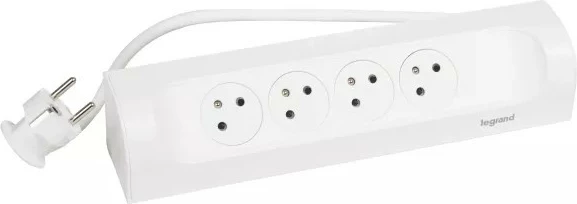 Zgjatues këndor Legrand 049404, 4x2P+Z, 1m, i bardhë