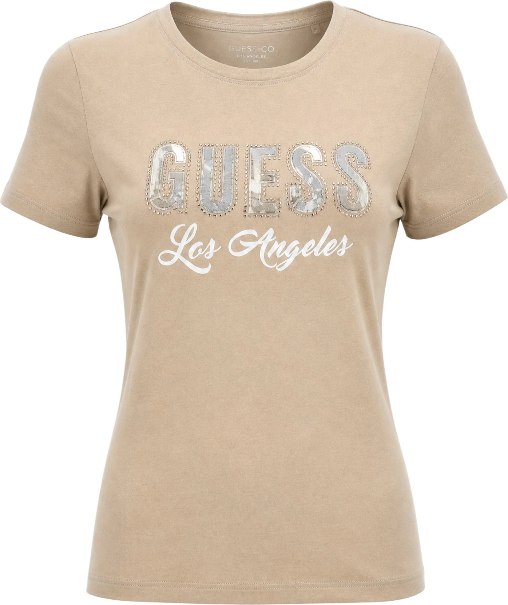 Maicë për femra Guess SS CN Snake Script R W6YI30 K4349, bezhë e errët [Madhësia: M]