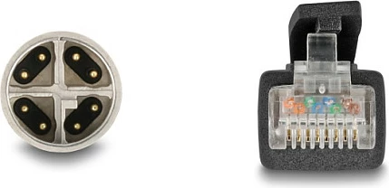 Kabllo rrjeti industriale DeLOCK 80579, Cat5e, 2m, M12 në RJ-45, S/FTP, e zezë