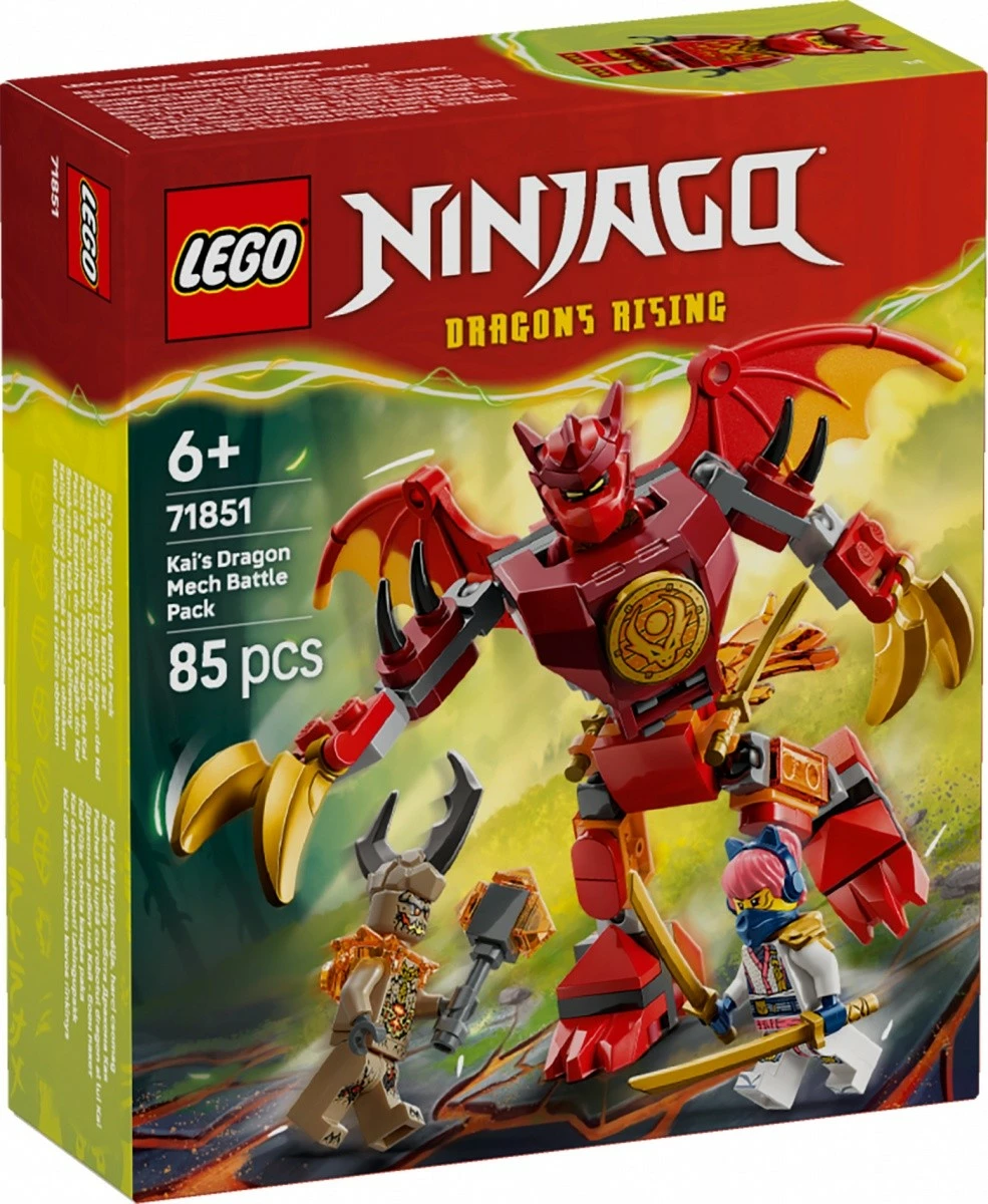 Set ndërtimi, LEGO NINJAGO 71851 Kai Dragon Mech Battle Pack, 85 pjesë