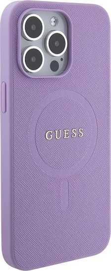 Mbështjellës Guess Saffiano MagSafe për iPhone 15 Pro, vjollcë