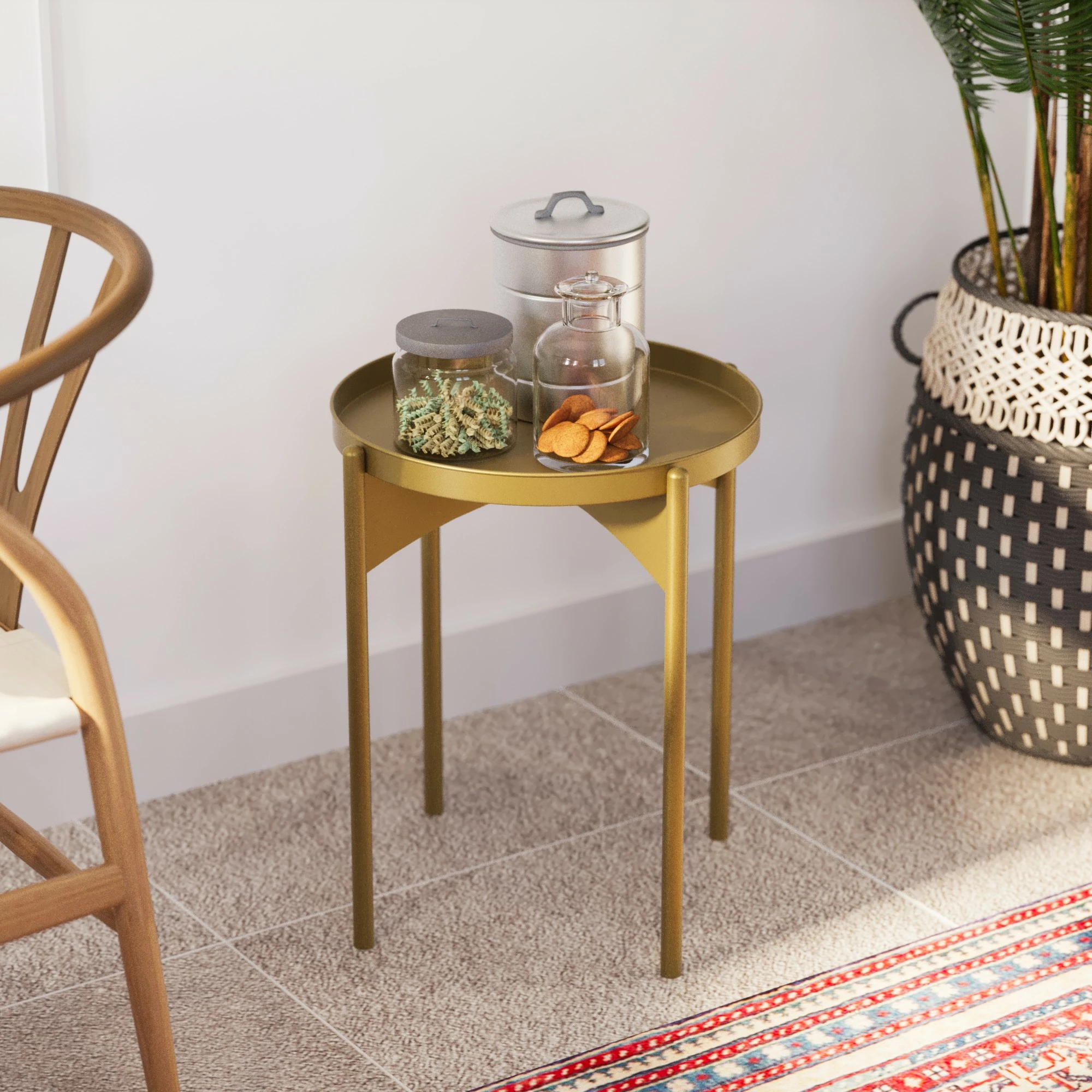 Tavolinë kafeje, ngjyrë ari, Hanah Home, SHB-002-B