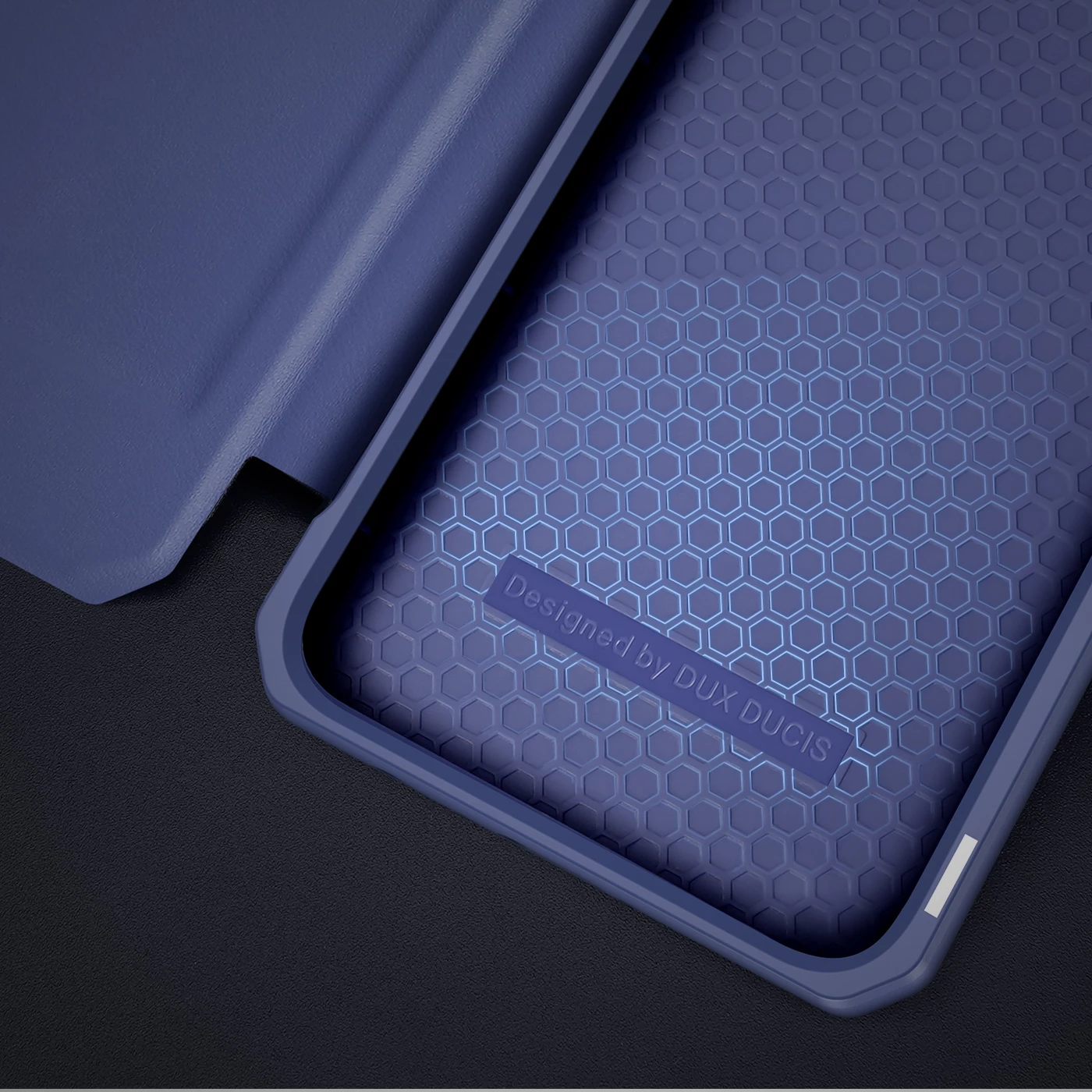 Mbështjellës Dux Ducis Skin X për Samsung Galaxy A73, me xhep për karta, me stand, kaltër