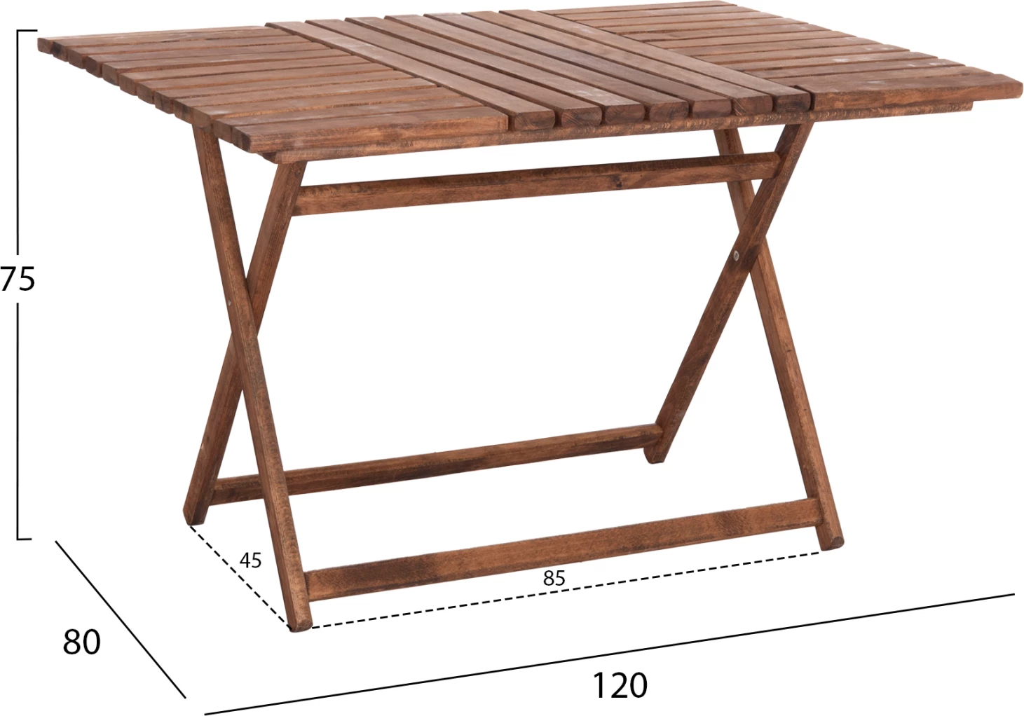 Tavolinë regjisori Limnos, dru i fortë, ngjyrë arre, FH5649.01, 120x80x75cm