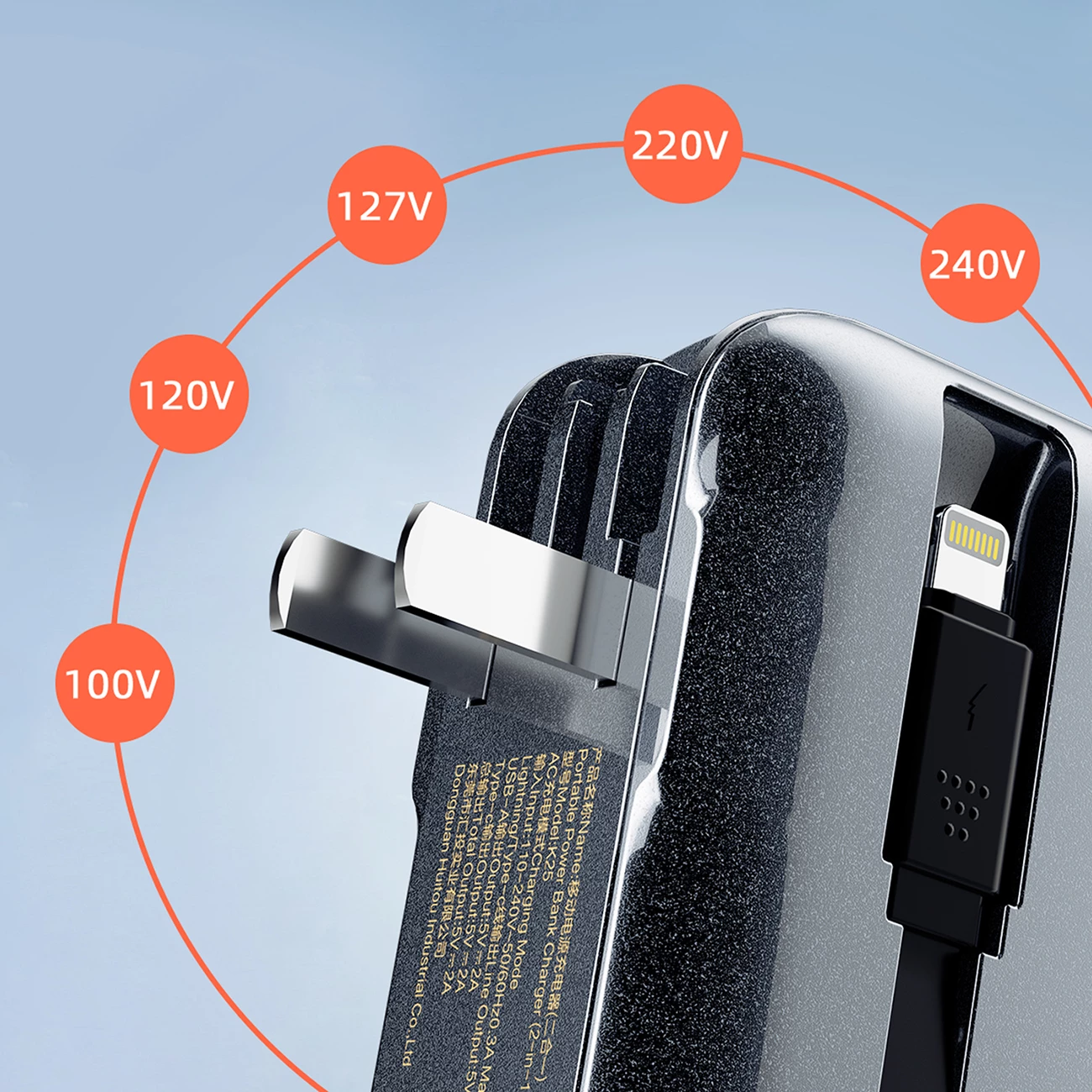 Powerbank dhe karikues Dudao K25 2-në-1, 10000mAh, 3 priza, Gri