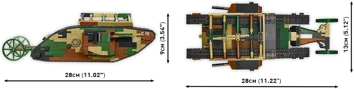 Set blloqesh Cobi Klocki Mark I Male NO C.19, 878 pjesë, Kamuflazh