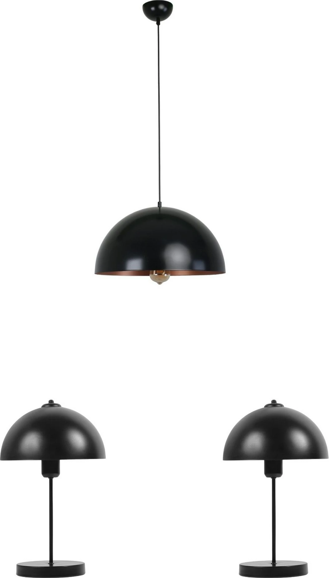 Set llambash tavani dhe tavoline, ngjyrë e zezë, Opviq, 8871-2
